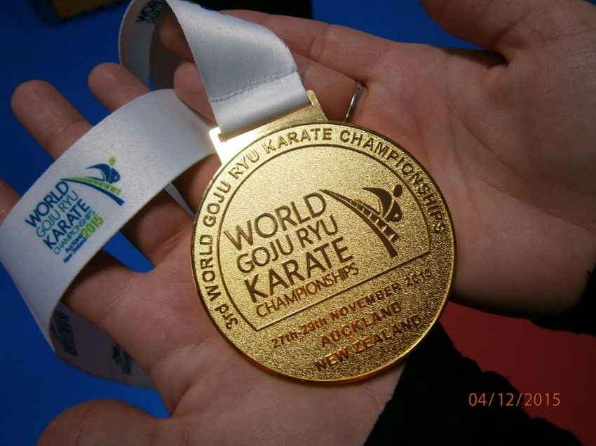 Medaile z MS karate Goju Ryu Nový Zéland